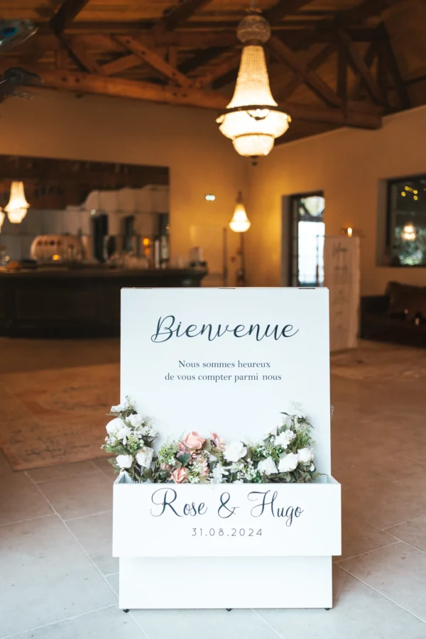 Panneau de bienvenue fleuris XL